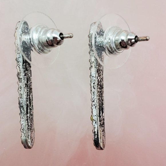 Torrid Silvertone Drop Earrings with Clear Crystals - Picture 4 of 5